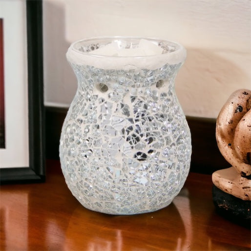 Mosaic Crackle Burner - Silver